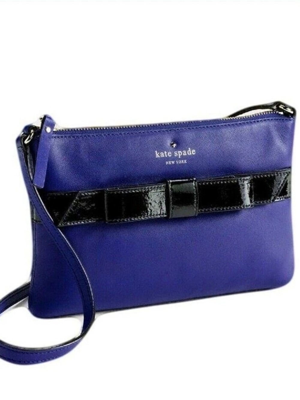 Kate Spade Royal Blue & Bow Janelle Mount Ivy Crossbody EUC